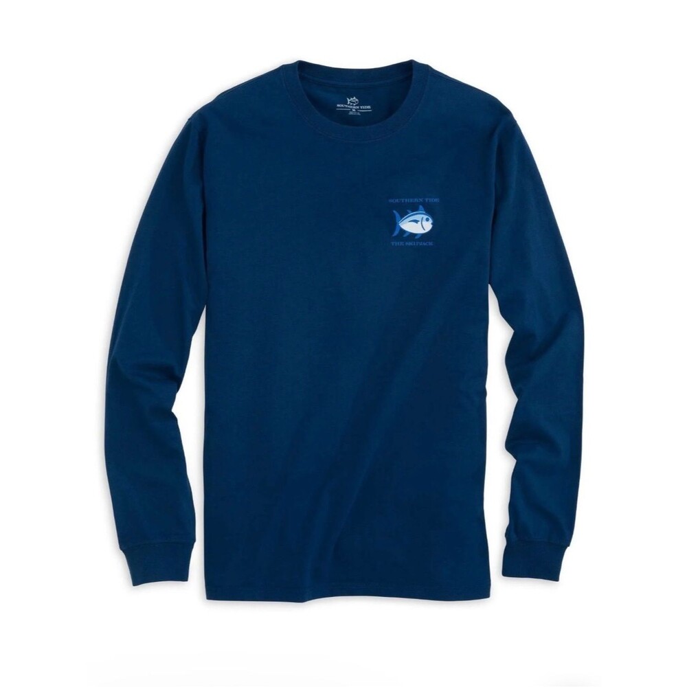 Southern Tide 100% Cotton Blue Long Sleeve Original Skipjack T-Shirt Size XXL
